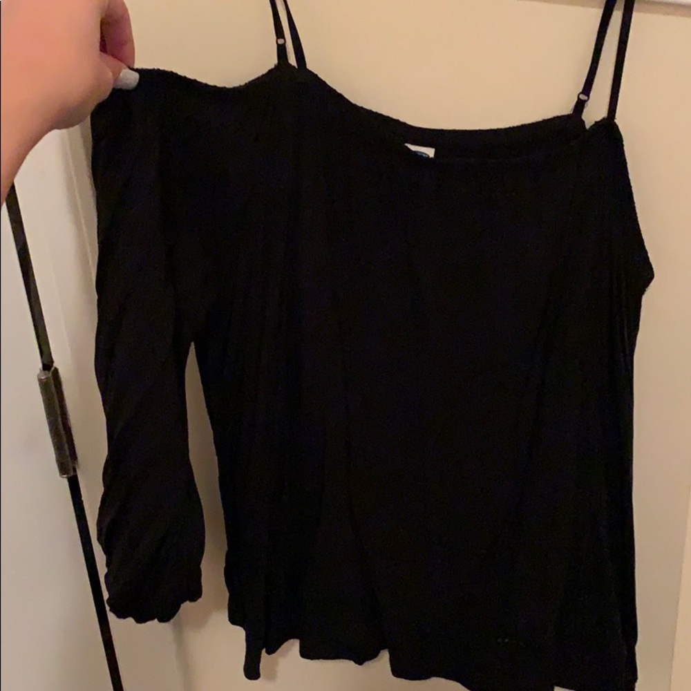 Black cold shoulder top